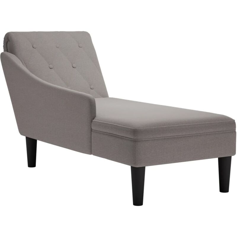 foto del prodotto d coshop26 chaise longue chaise longue per interni con cuscino e bracciolo destro in tessuto tortora dec026264