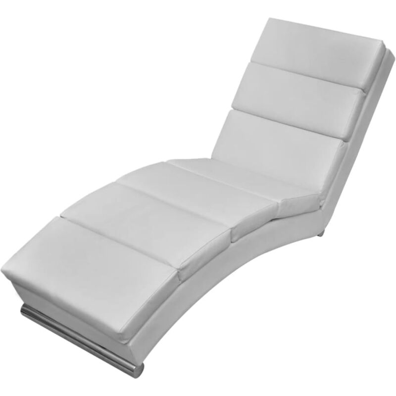 foto del prodotto d coshop26 chaise longue daybed da interno in pvc bianco e acciaio dec026114