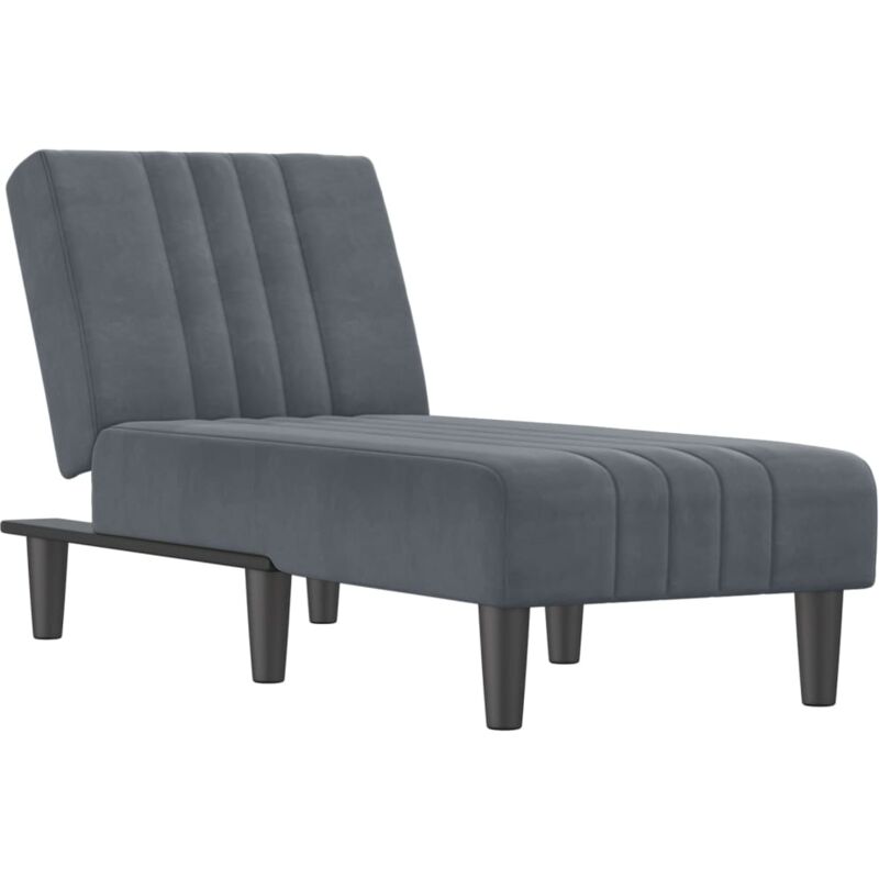 foto del prodotto d coshop26 chaise longue lounge per interni tre posizioni trasformabile in velluto grigio scuro dec026189