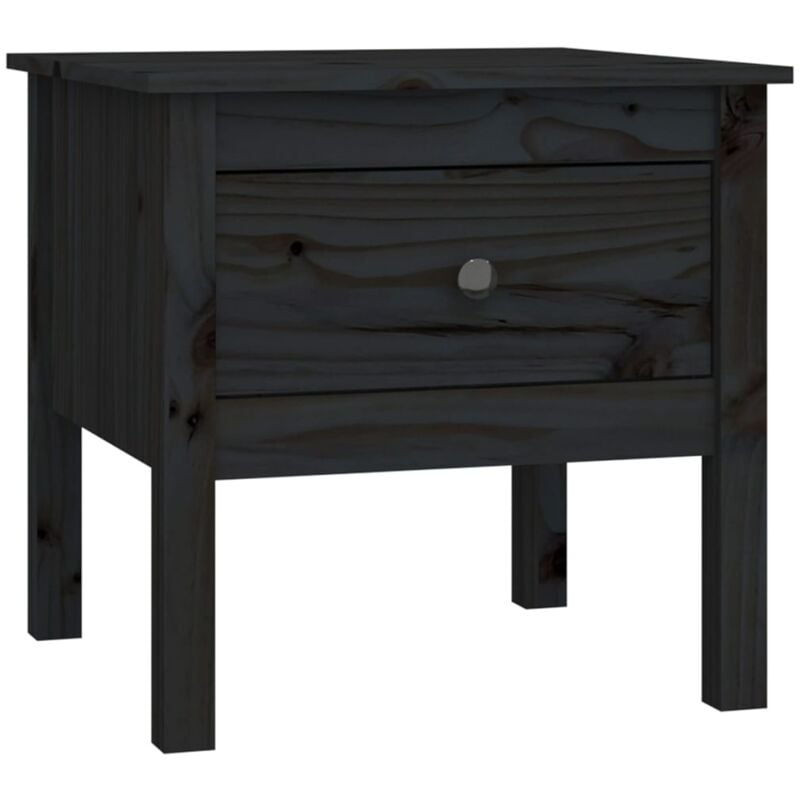 immagine 0 del prodotto d coshop26 comodino con cassetto 50 x 50 x 49 cm in legno di pino nero dec032499
