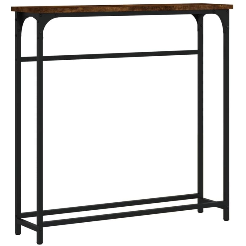 foto del prodotto d coshop26 consolle da ingresso funzionale ed elegante 75 x 19,5 x 75 cm multistrato marrone e metallo dec031802