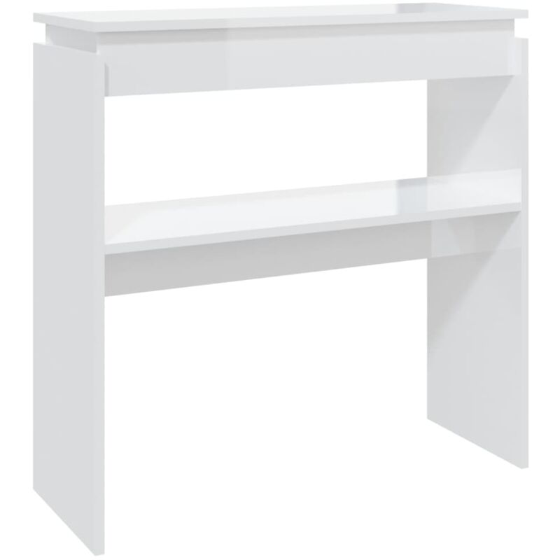 foto del prodotto d coshop26 consolle da ingresso funzionale ed elegante con ripiano 80 x 30 x 80 cm mdf bianco lucido dec031728