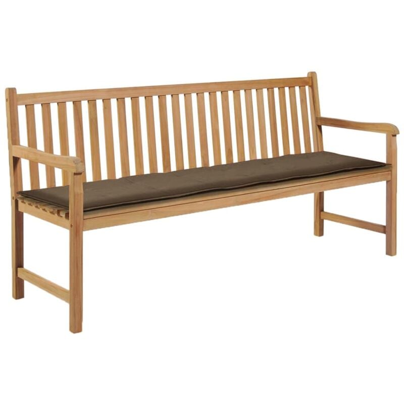 foto del prodotto d coshop26 cuscino per panca da giardino 100 poliestere impermeabile tortora 180 x 50 x 3 cm dec021752