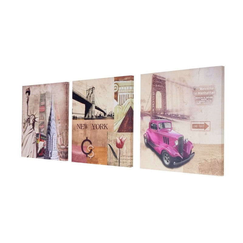 foto del prodotto d coshop26 dipinti su tela decorazione murale new york kit da 3 pezzi 150x50 cm dec04049
