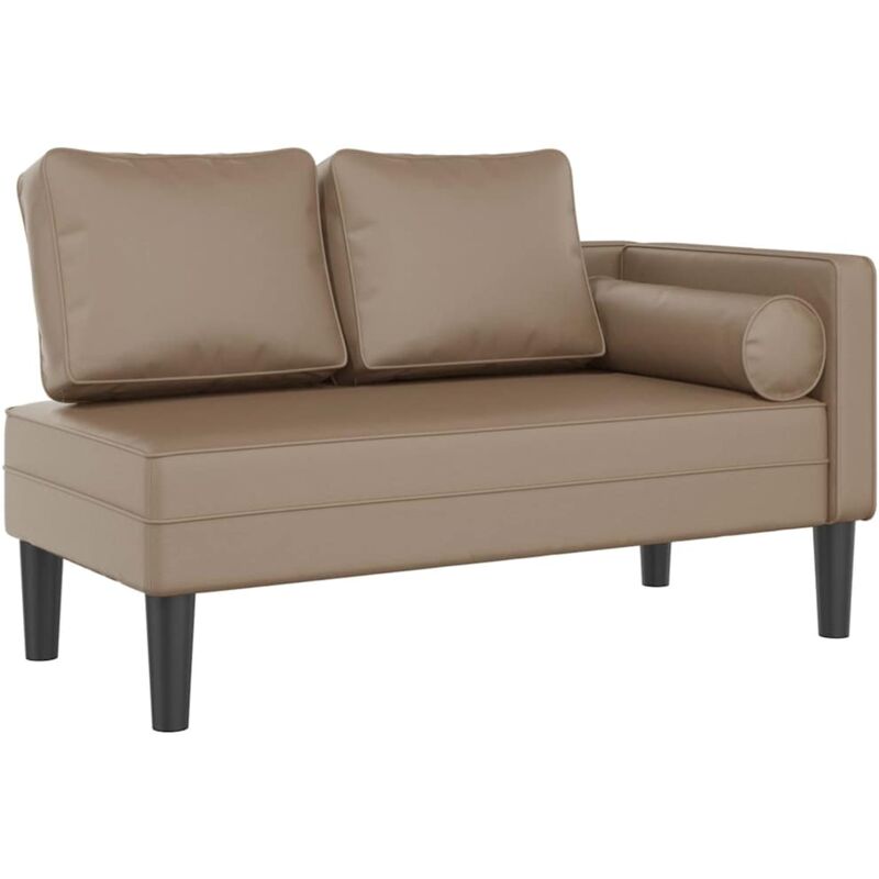 foto del prodotto d coshop26 divano chaise longue daybed da interno con cuscini in pvc color cappuccino dec026065