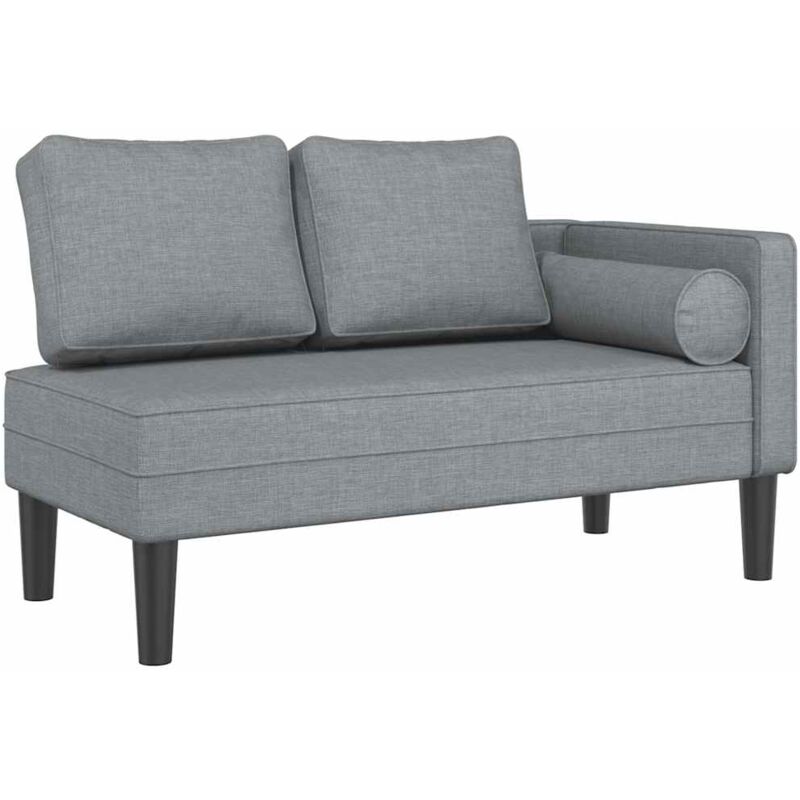 foto del prodotto d coshop26 divano chaise longue daybed per interni con cuscini in tessuto grigio chiaro dec026072