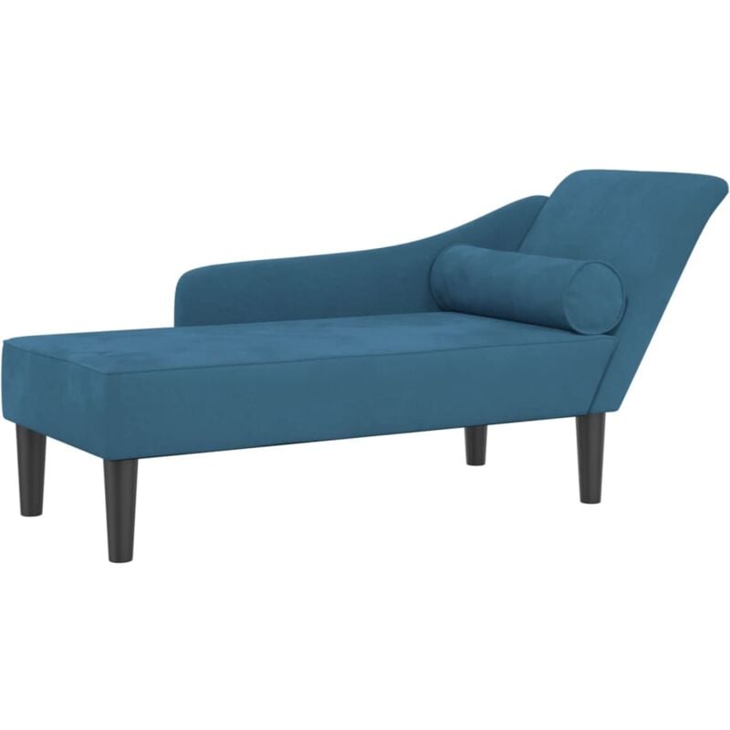 foto del prodotto d coshop26 divano chaise longue daybed per interni con cuscini in velluto blu dec026064