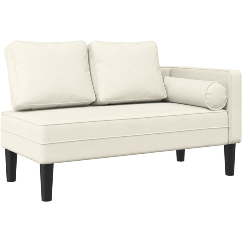foto del prodotto d coshop26 divano chaise longue daybed per interni con cuscini in velluto crema dec026070