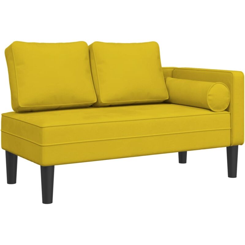 foto del prodotto d coshop26 divano chaise longue daybed per interni con cuscini in velluto giallo dec026083