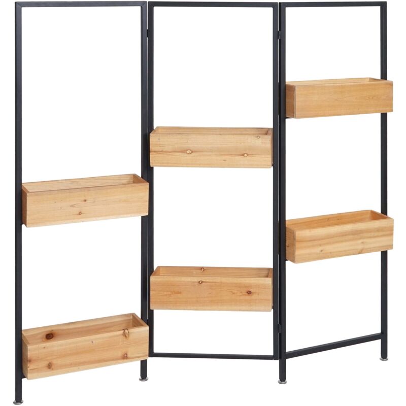 foto del prodotto d coshop26 divisorio con fioriera per piante in legno acciaio 116x118 cm cornice nera 040008416