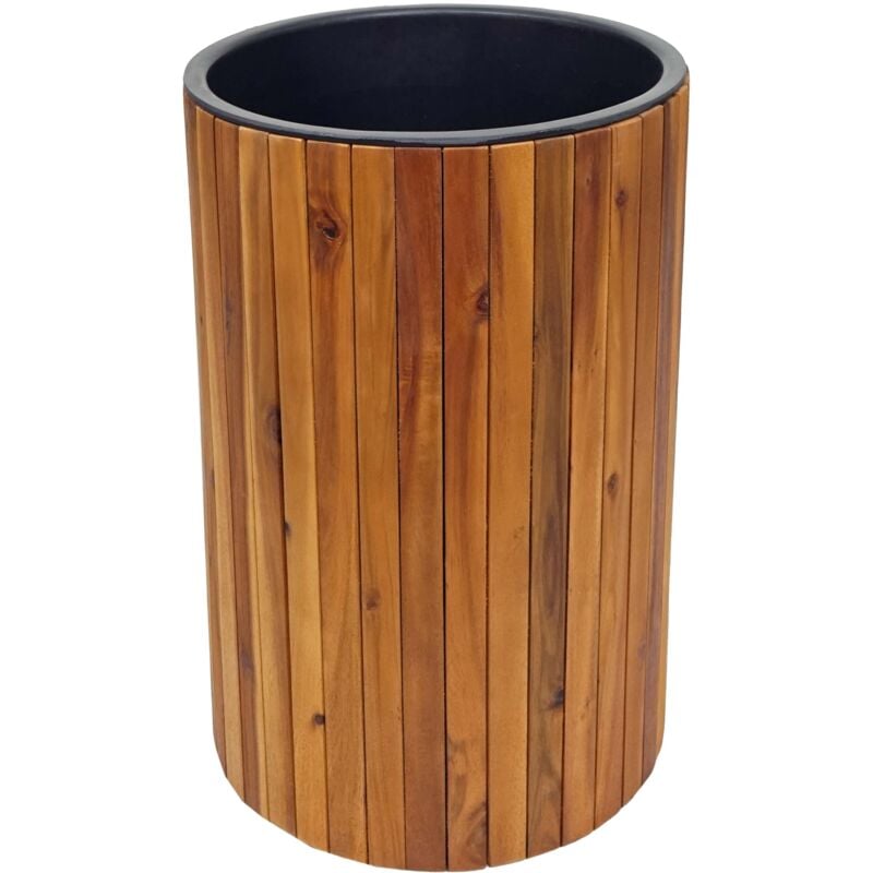 foto del prodotto d coshop26 fioriera fioriera rotonda 50 x 34 cm da esterno in legno di acacia marrone 040007220