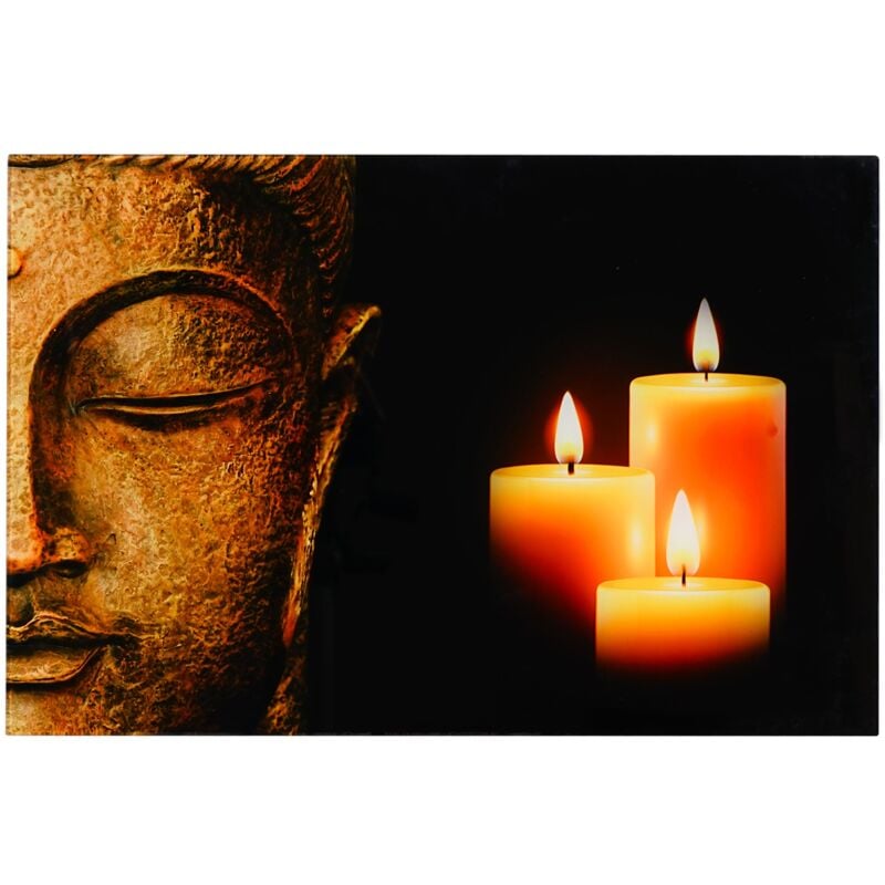 foto del prodotto décoshop26 - immagine decorativa da parete in vetro 40x60 cm modello buddha 040004143