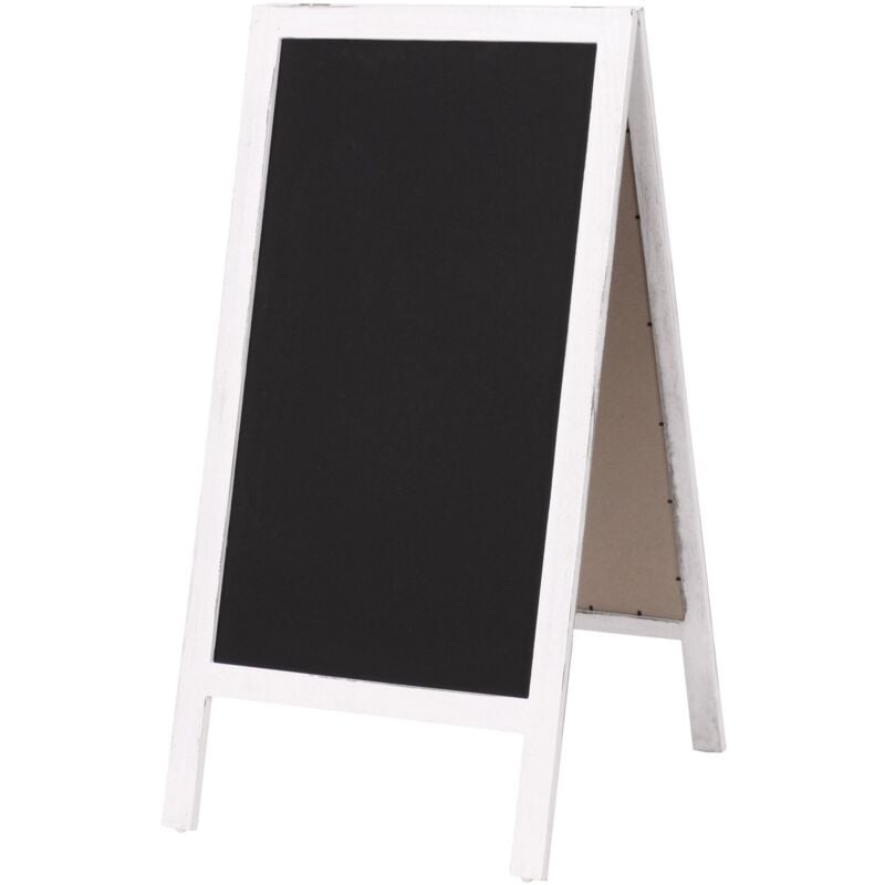 foto del prodotto d coshop26 insegna pubblicitaria in lavagna nera 2 superfici di scrittura pieghevoli 100x50 cm bianco invecchiato 040005623