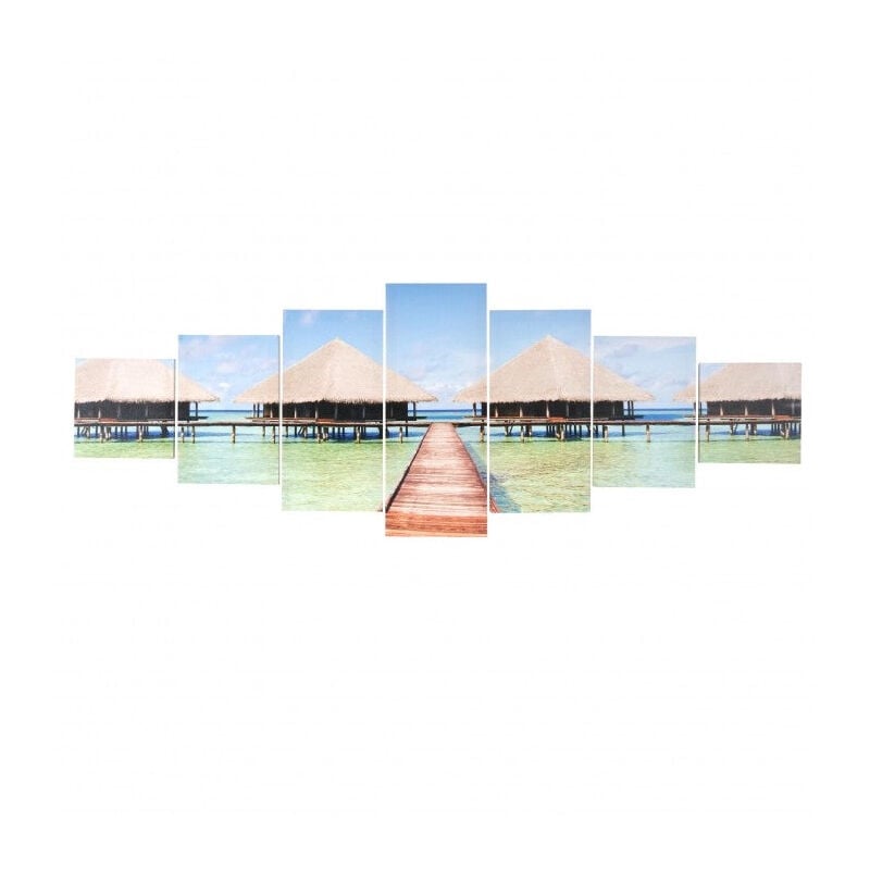 foto del prodotto décoshop26 - kit tela decorazione murale da 7 pezzi 245x87 cm motivo spiaggia dec04040