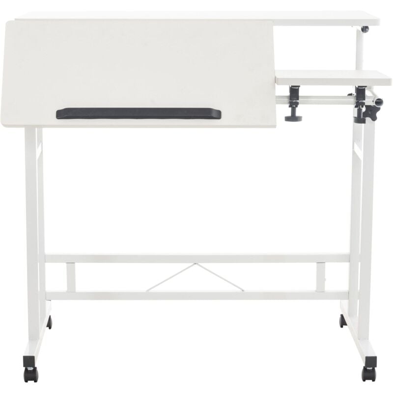 foto del prodotto d coshop26 leggio da scrivania con 2 ripiani regolabili tavolo per computer portatile con piano in mdf bianco bur10506