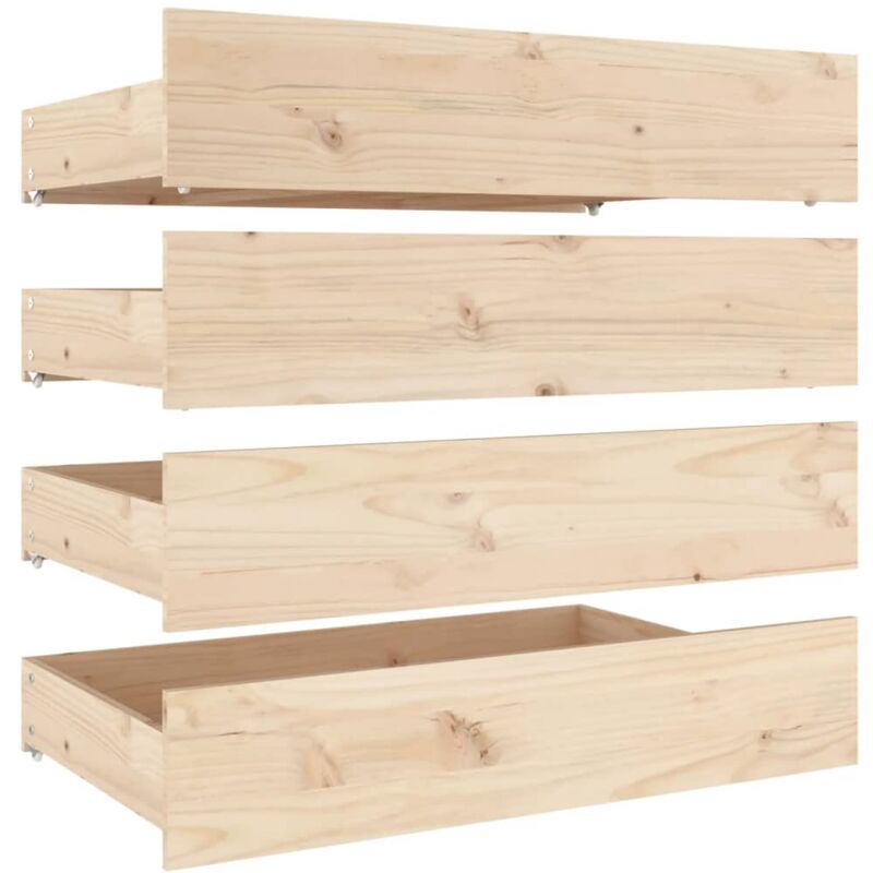 foto del prodotto d coshop26 letto contenitore con cassetto e rotelle set da 4 in legno di pino tdl0206813
