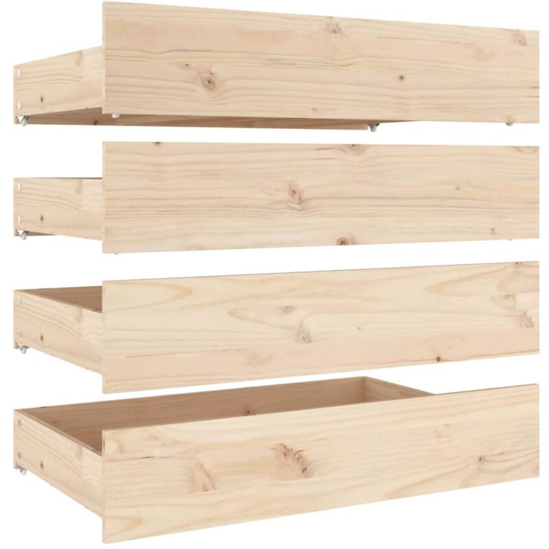 foto del prodotto d coshop26 letto contenitore con cassetto e rotelle set da 4 in legno di pino tdl0206814