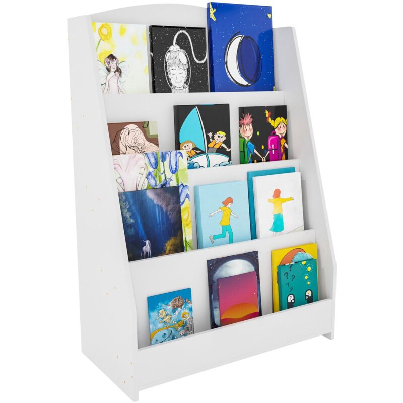 foto del prodotto d coshop26 libreria per bambini 4 ripiani 88x60x30 cm in mdf bianco 100003496