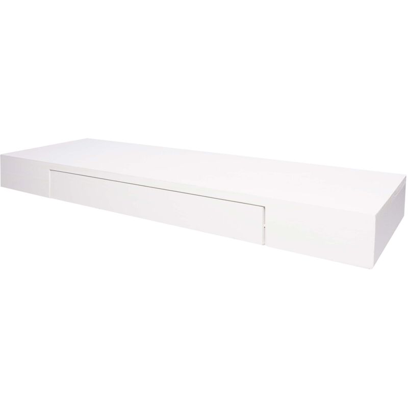 foto del prodotto d coshop26 mensola da muro mensola con cassetto in legno massello 8x80x25cm bianco 040005181