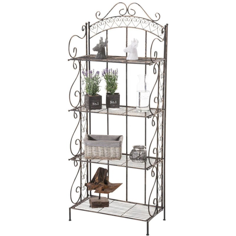foto del prodotto d coshop26 mensola portapiante 4 livelli in ferro 153x61x33 cm bronzo invecchiato eta10019