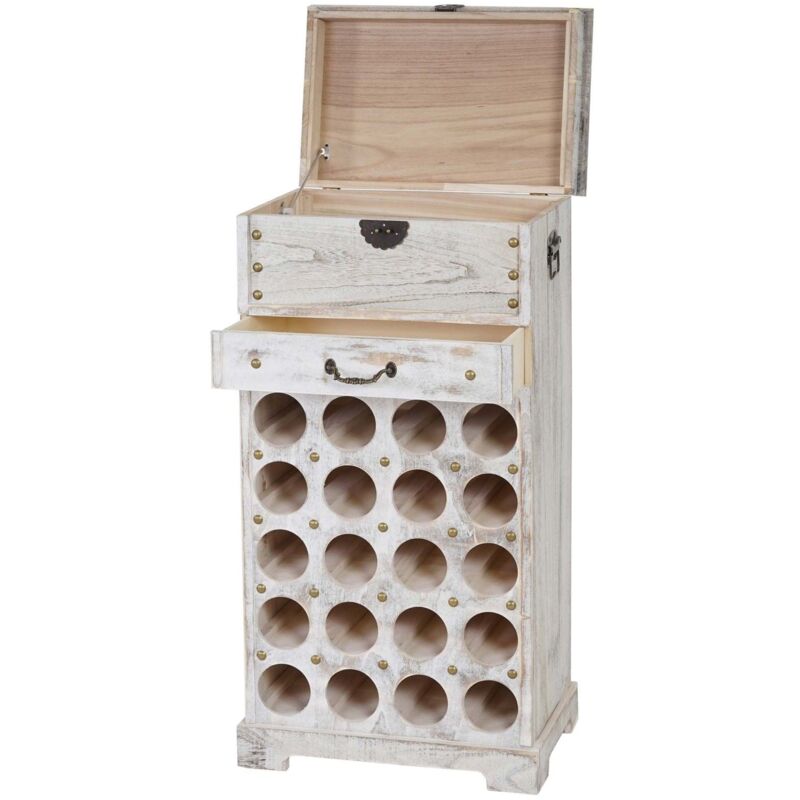 foto del prodotto d coshop26 mensola vino per 20 bottiglie invecchiate bianco 94x48x31cm eta04029