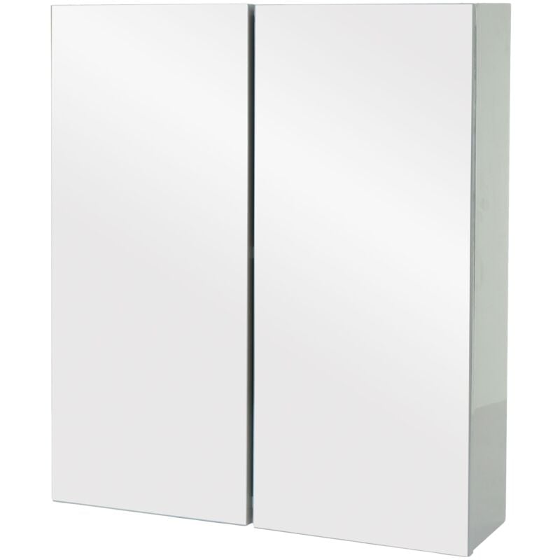foto del prodotto d coshop26 mobile a specchio mobile da bagno a parete 2 ripiani lucido 70 x 60 x 16 cm grigio 040005767