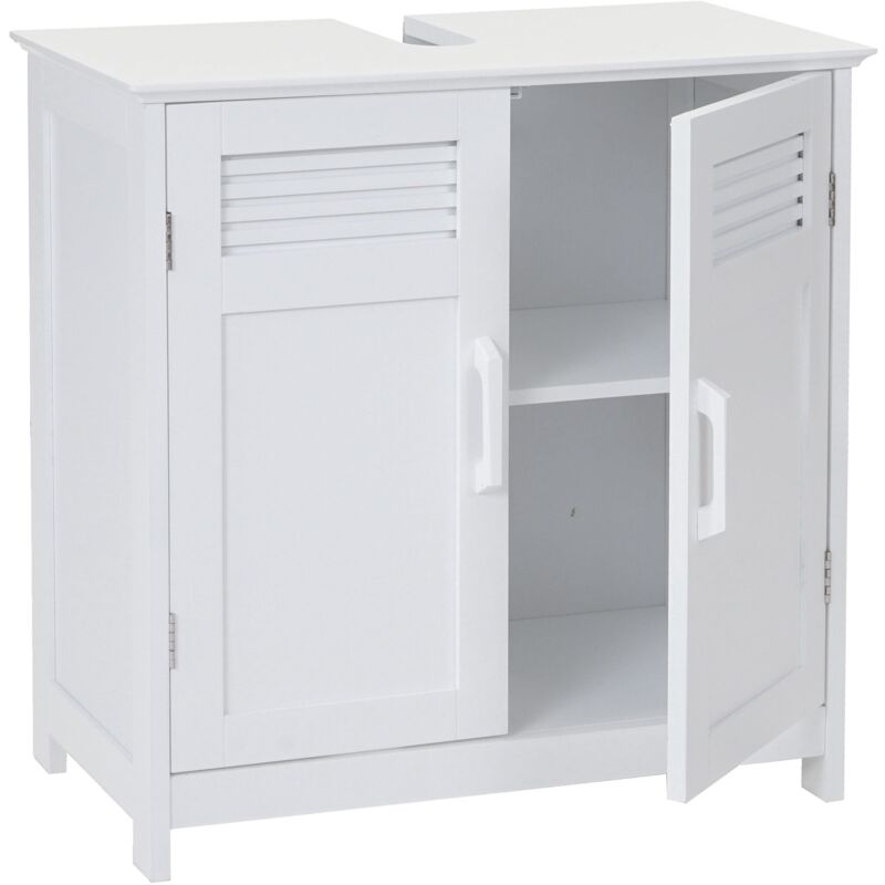 foto del prodotto d coshop26 mobile bagno sottolavabo con ante e ripiano 60x60x30 cm bianco 040001488