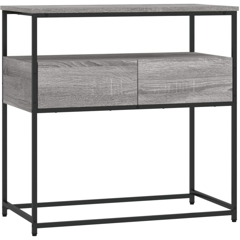 foto del prodotto d coshop26 mobile da ingresso consolle dal design elegante con cassetti 75 x 40 x 75 cm multistrato grigio dec032248