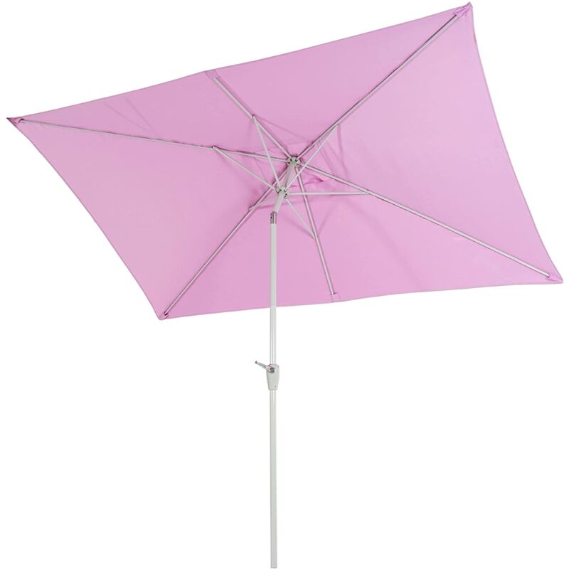 foto del prodotto d coshop26 ombrellone da giardino 2x3m rettangolare inclinabile poliestere alluminio 4,5kg lilla 040003894
