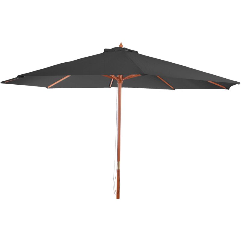 foto del prodotto d coshop26 ombrellone da giardino 3,5 m ottagonale poliestere legno 7 kg antracite 040003821