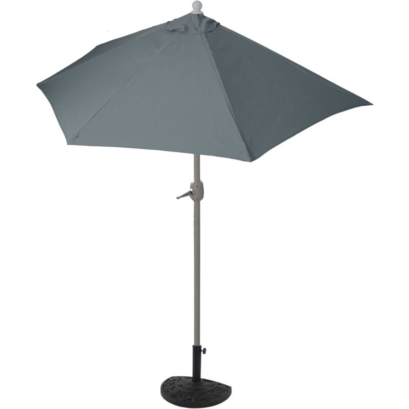 foto del prodotto d coshop26 ombrellone semicircolare balcone terrazzo uv 50 poliestere alluminio 3kg con portata 270 cm antracite con supporto 040003851