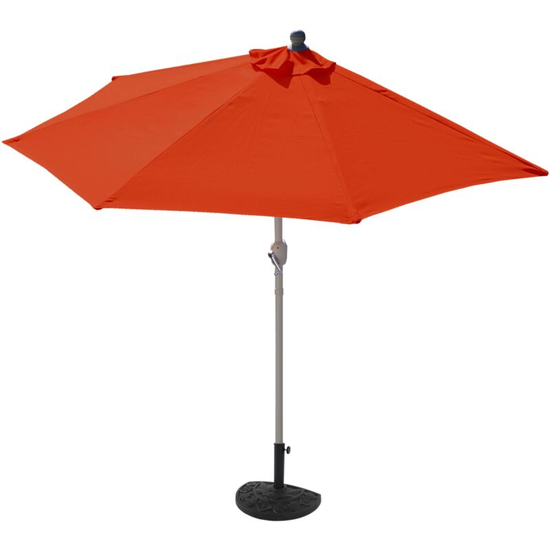 foto del prodotto d coshop26 ombrellone semicircolare balcone terrazzo uv 50 poliestere alluminio 3kg con portata 300 cm terracotta con supporto 040003899