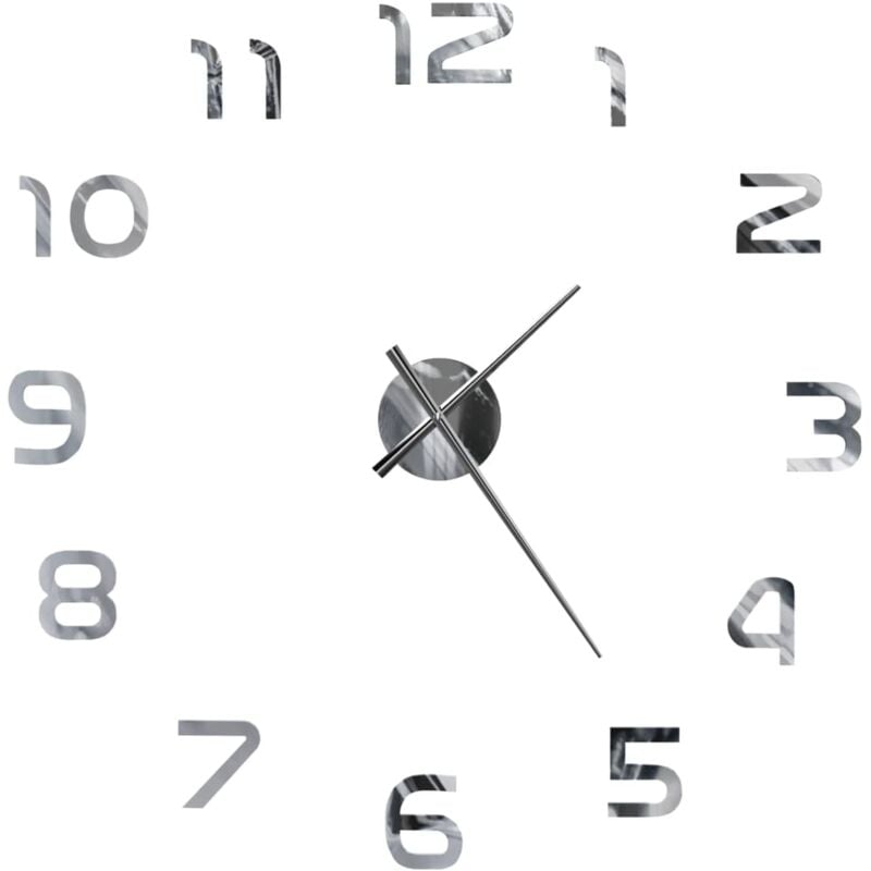 foto del prodotto d coshop26 orologio da parete 3d design moderno 100 cm xxl argento dec022265