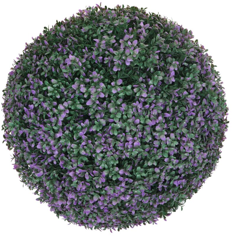 foto del prodotto d coshop26 palla di bosso artificiale in pianta decorativa per arte topiaria per esterni diametro 55 cm viola 040006010