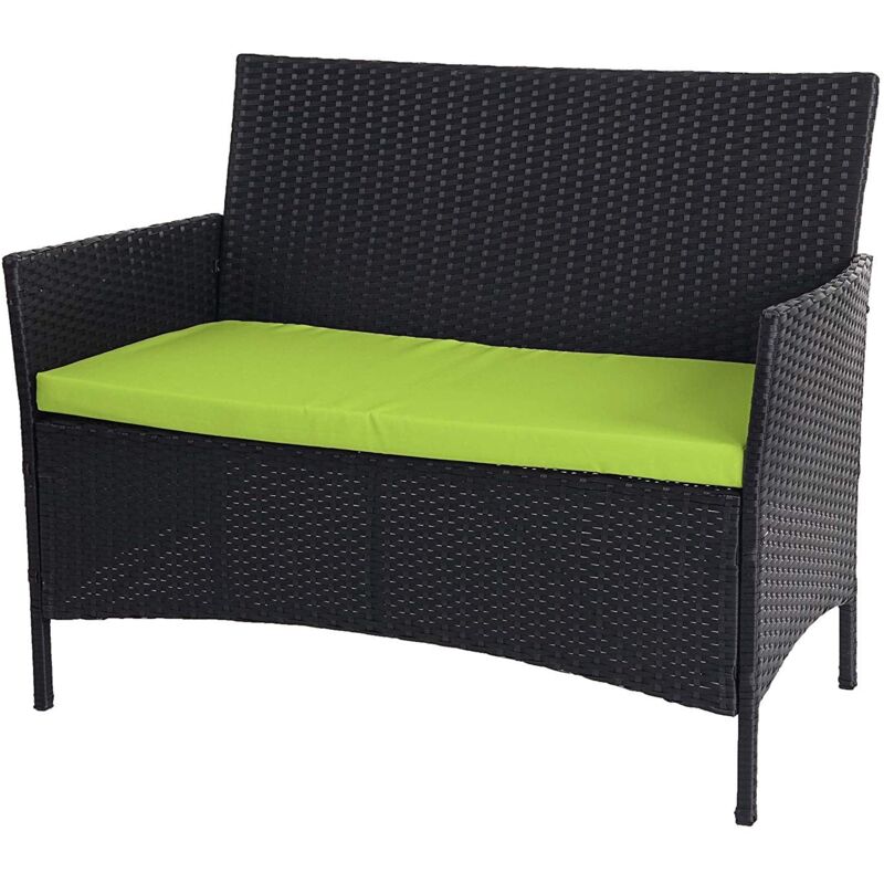 foto del prodotto d coshop26 panca da giardino in polyrattan screziato antracite con cuscino grigio mdj04135