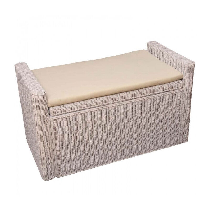 foto del prodotto d coshop26 panca panca cassonetto portaoggetti in rattan bianco ban04018