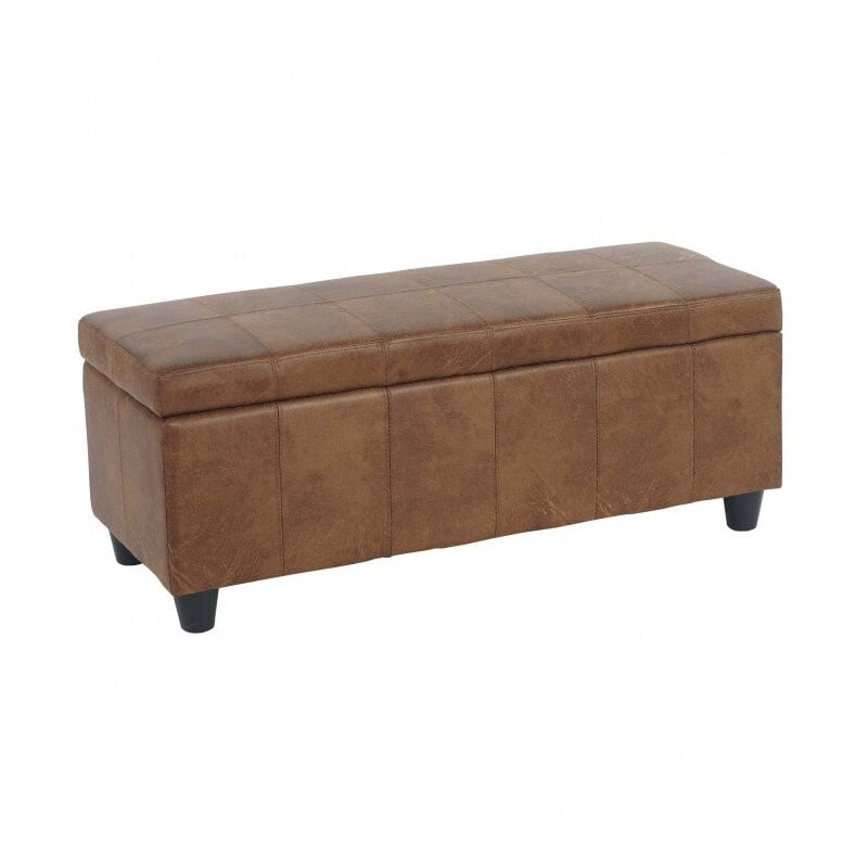 foto del prodotto d coshop26 panca portaoggetti sintetica marrone invecchiato 112x45x45cm ban04005