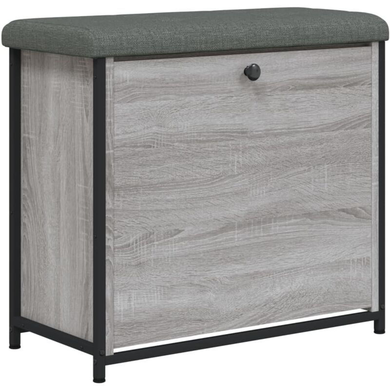 foto del prodotto d coshop26 panca portascarpe con cassetto pieghevole 62 x 32 x 56 cm colore grigio grigio sonoma dec024960