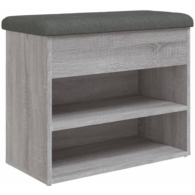 foto del prodotto d coshop26 panca portascarpe sonoma colore grigio 62 x 32 x 50 cm in derivati del legno dec024941