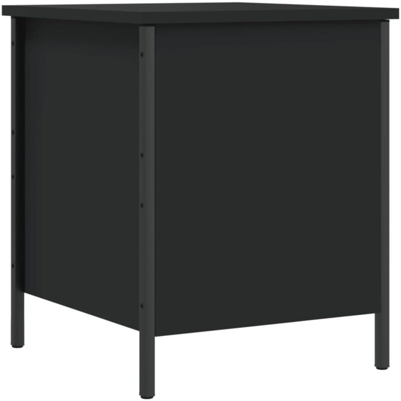 foto del prodotto d coshop26 panca sgabello contenitore 40 x 42,5 x 50 cm struttura in multistrato di legno nero struttura in metallo dec024773