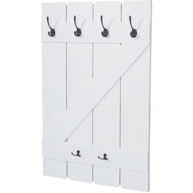 foto del prodotto d coshop26 - pannelli decorativi appendiabiti da parete con 6 ganci 91x60 cm bianco 040001011