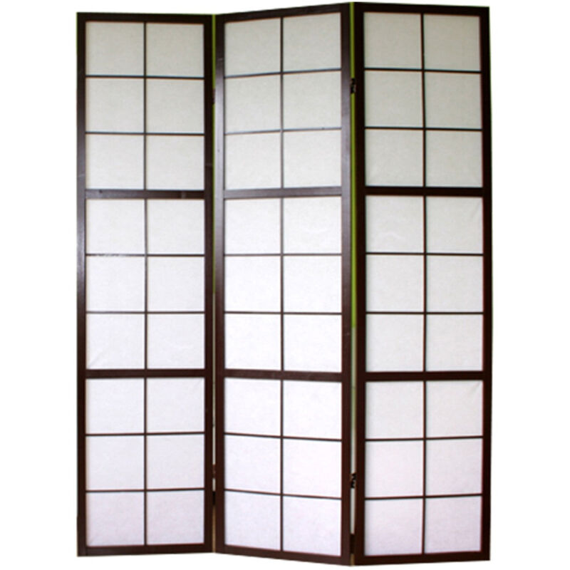 foto del prodotto d coshop26 paravento 3 ante in legno nero e carta di riso 175x132cm par06037