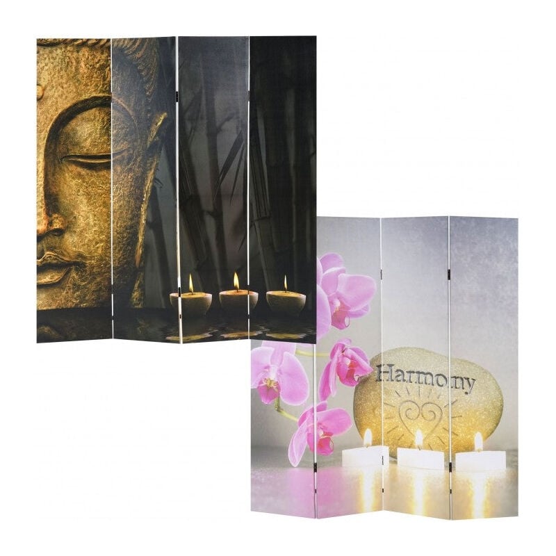 foto del prodotto d coshop26 paravento 4 ante fronte buddha retro armonia 180x160 cm par04022