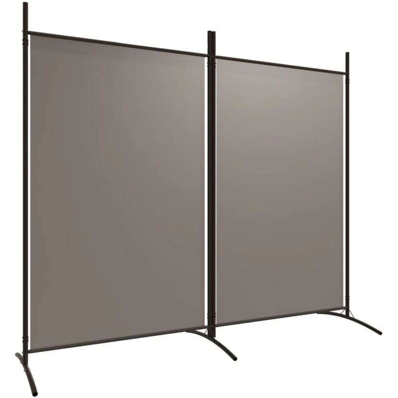 foto del prodotto d coshop26 paravento divisorio 2 pannelli 175 x 180 cm tessuto antracite e ferro dec030707