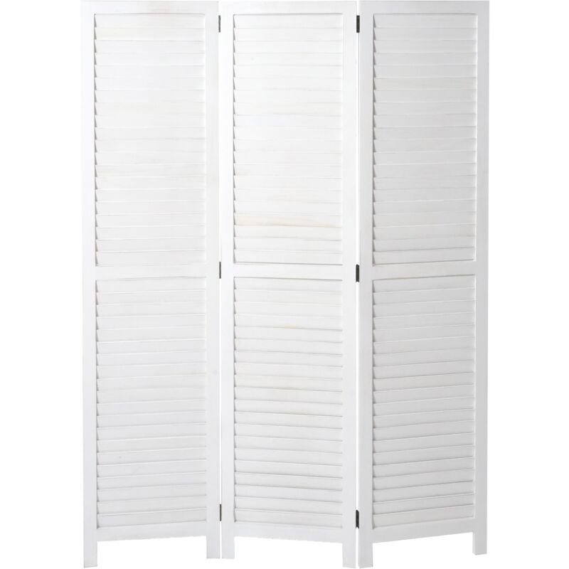 foto del prodotto d coshop26 paravento divisorio 3 pannelli aspetto vintage bianco 170 x 120 cm 040008028