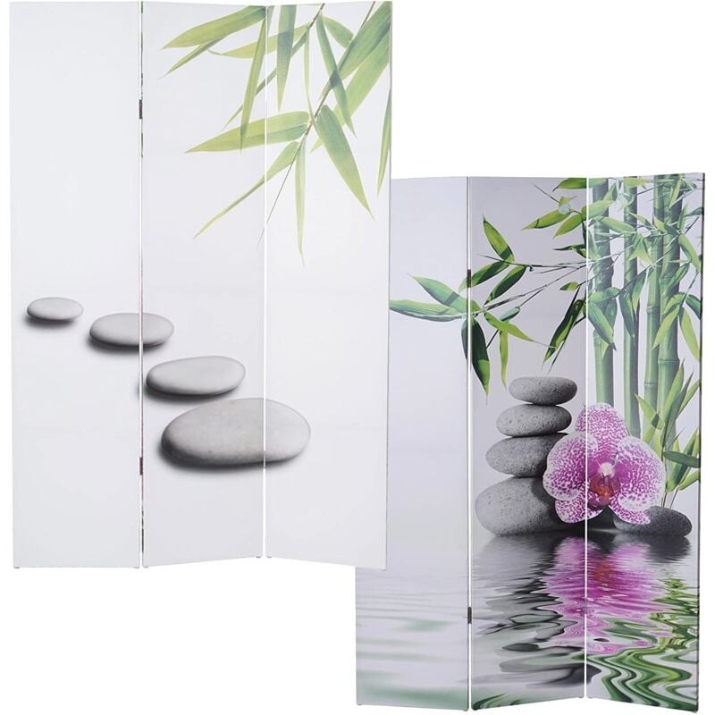 foto del prodotto d coshop26 paravento divisorio a 3 ante 180x120 cm motivo orchidea 040004135