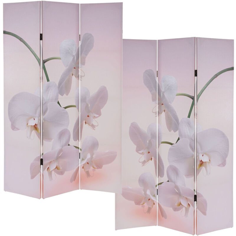 foto del prodotto d coshop26 paravento divisorio a 3 ante 180x120 cm motivo orchidea par04015