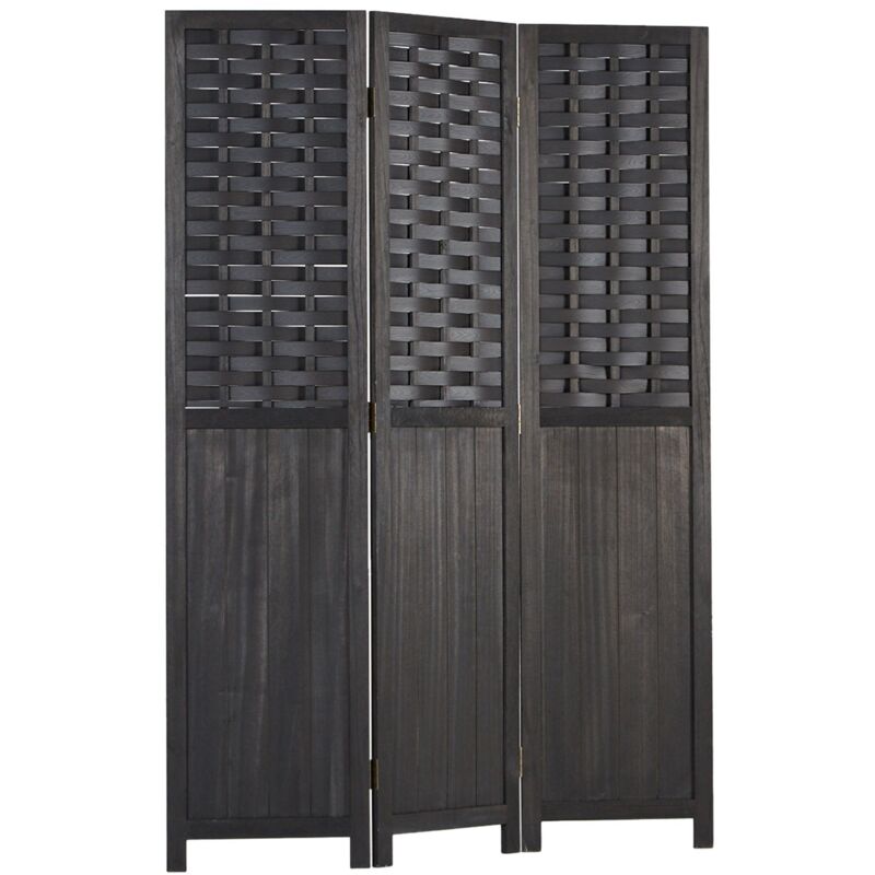 immagine 0 del prodotto d coshop26 paravento divisorio a 3 pannelli in legno nero 175x132 cm par06081