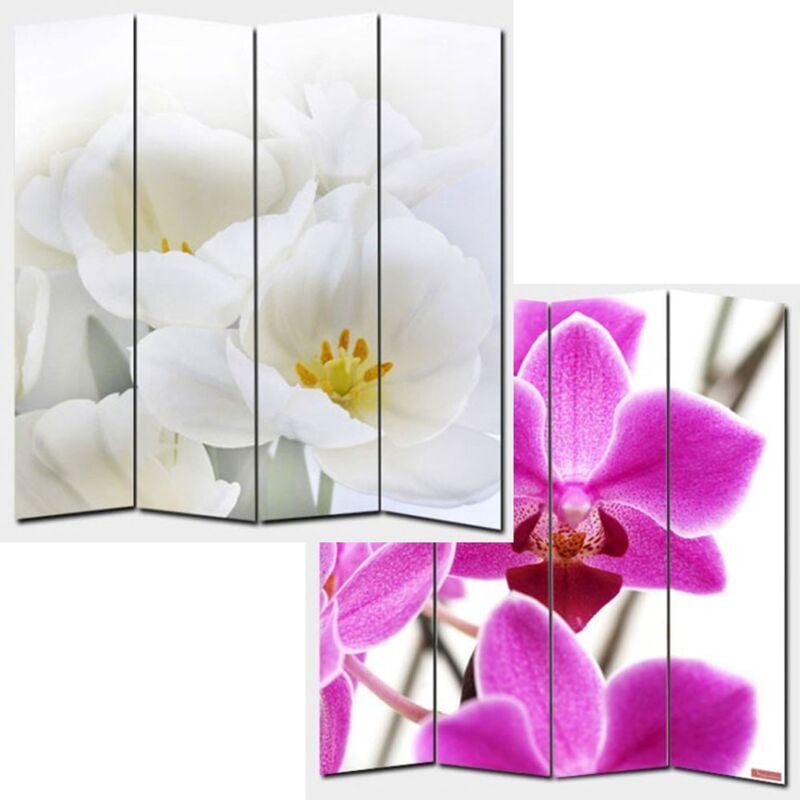 foto del prodotto d coshop26 paravento divisorio a 4 pannelli 180x160 cm modello orchidea par04003