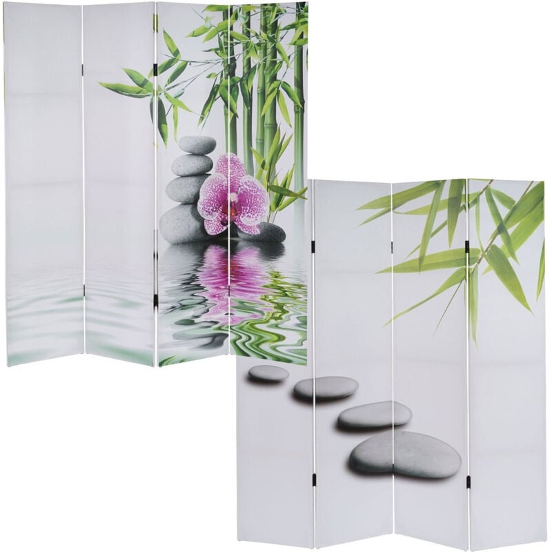 foto del prodotto d coshop26 paravento divisorio a 4 pannelli 180x160 cm modello orchidea par04009